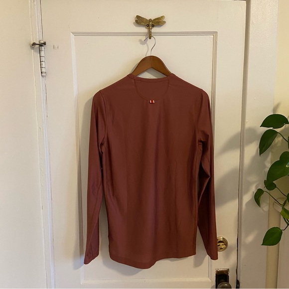 Tracksmith Mens Van Cortlandt Long Sleeve Running Shirt Rust Red - Small - Picture 7 of 10